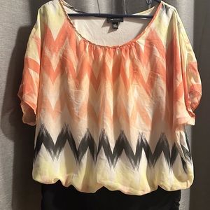 Beautiful Peach, Yellow & Black top